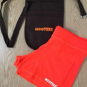 New Hooters Girl Uniform Shorts Size Y-Large & Dark Brown Money Pouch